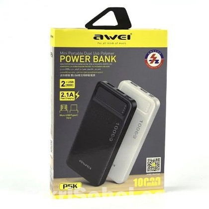 AWEI P5K 10000mAh Mini Portable Dual Usb Polymer Fast Chargi